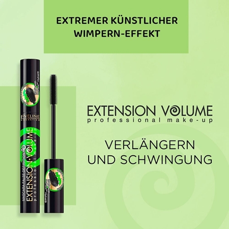Eveline Cosmetics Extension Volume Volumen-Mascara für geschwungene Wimpern