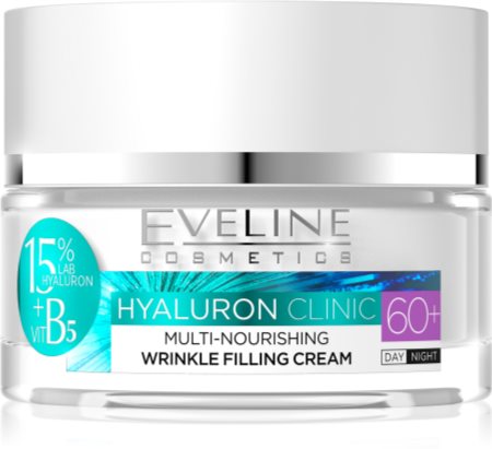Eveline Cosmetics Hyaluron Clinic creme de dia e noite nutritivo e reparador para pele madura