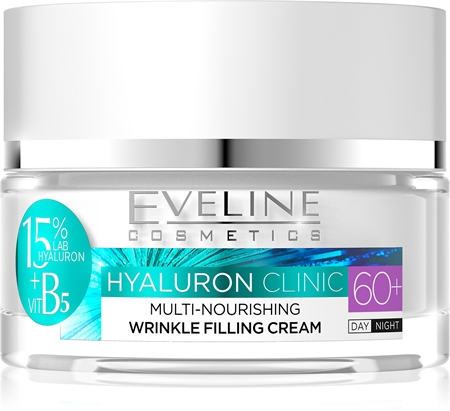 Eveline Cosmetics Hyaluron Clinic crème jour et nuit nourrissante et régénérante pour peaux matures