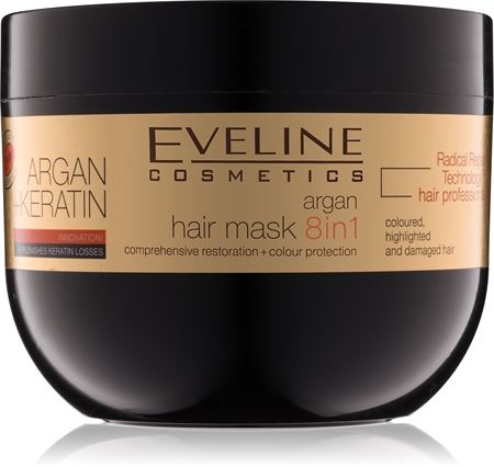 Eveline Cosmetics Argan + Keratin máscara para cabelo com queratina e óleo de argan