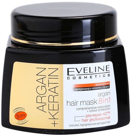 Eveline Cosmetics Argan + Keratin masca de par 8 in 1