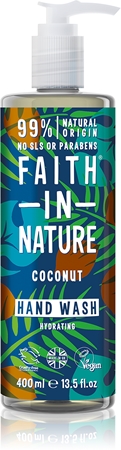 Faith In Nature Coconut luonnollinen nestesaippua käsille sisältää kookosöljyä