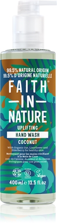 Faith In Nature Coconut luonnollinen nestesaippua käsille sisältää kookosöljyä