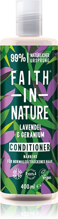 Faith In Nature Lavender & Geranium après-shampoing naturel pour cheveux normaux à secs