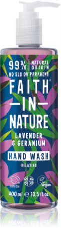 Faith In Nature Lavender & Geranium natürliche Flüssigseife für die Hände mit Lavendelduft