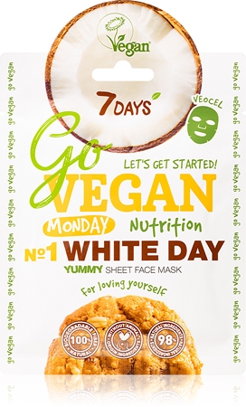 7DAYS GoVEGAN Monday WHITEDAY подхранваща платнена маска