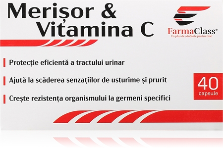 FarmaClass Industry Merisor & vitamina C capsule pentru susținerea sănătății căilor urinare