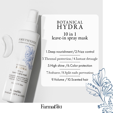 FarmaVita Amethyste Botanical Hydra Intense Leave-In Mask in Spray for heat hairstyling