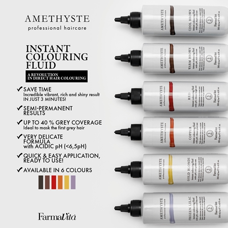 FarmaVita Amethyste Instant Colouring Fluid Bonding Color Mask pro světle blond až středně hnědé vlasy