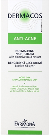 Farmona Dermacos Anti-Acne creme normalizante de noite para reduzir a produção de sebo