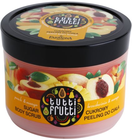 Farmona Tutti Frutti Peach & Mango exfoliante a base de azúcar para el cuerpo
