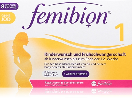 Femibion Femibion 1 Kinderwunsch und Frühschwangerschaft (ohne Jod) Tabletten während der Schwangerschaftsplanung