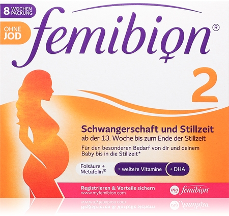 Femibion Femibion 2 Schwangerschaft und Stillzeit (ohne Jod) Kapseln für schwangere und stillende Mütter