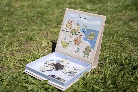 FILIBABBA Magnetic Game Dino Beach Puzzle płyta magnetyczna