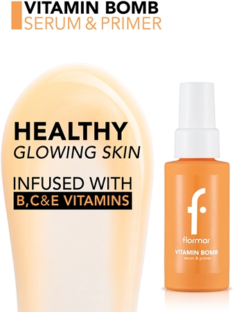 flormar Vitamin Bomb Serum&Primer sérum iluminador com vitaminas B, C, E