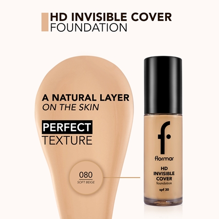 flormar HD Invisible Cover Foundation Light Foundation with Brightening Effect SPF 30