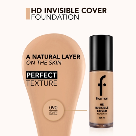 flormar HD Invisible Cover Foundation Let foundation med lysnende effekt SPF 30