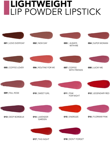 flormar Lightweight Lip Powder Lipstick rouge à lèvres longue tenue à effet mat