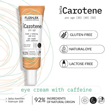 FlosLek Laboratorium Beta Carotene crema occhi contro gonfiori e rughe con caffeina