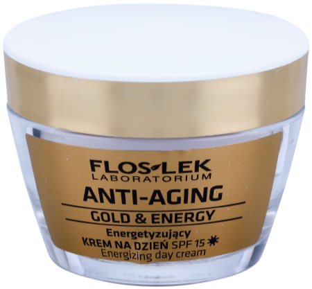 FlosLek Laboratorium Anti-Aging Gold & Energy creme de dia energizante SPF 15