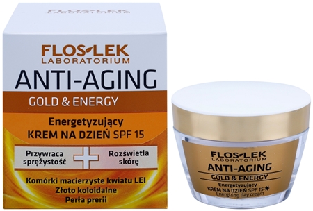 FlosLek Laboratorium Anti-Aging Gold & Energy energizující denní krém SPF 15