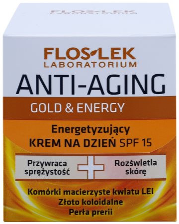 FlosLek Laboratorium Anti-Aging Gold & Energy crema de día energizante SPF 15
