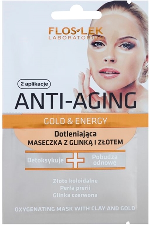 FlosLek Laboratorium Anti-Aging Gold & Energy okysličující maska se zlatem a jílem