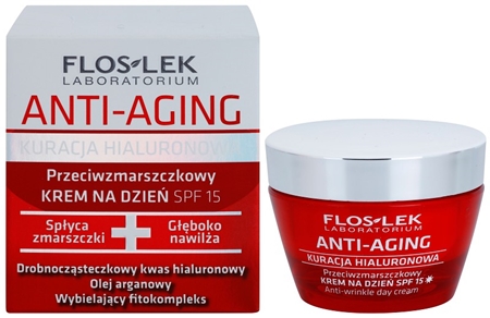 FlosLek Laboratorium Anti-Aging Hyaluronic Therapy denní hydratační krém proti stárnutí pleti SPF 15