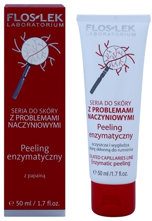FlosLek Laboratorium Dilated Capillaries exfoliant enzymatique pour peaux sensibles et rougies