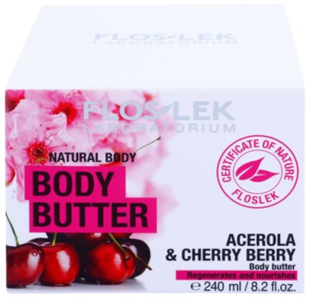 FlosLek Laboratorium Natural Body Acerola & Cherry Berry manteiga corporal  com efeito regenerador