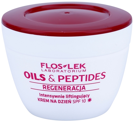FlosLek Laboratorium Oils & Peptides Regeneration 60+ crema intensiva con efecto lifting SPF 10