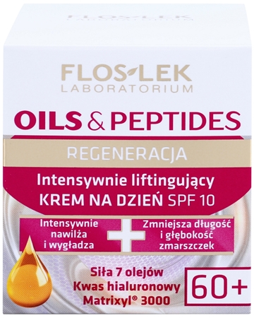 FlosLek Laboratorium Oils & Peptides Regeneration 60+ crema intensiva con efecto lifting SPF 10