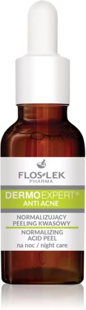 FlosLek Pharma DermoExpert Acid Peel Ādas stāvokli normalizējošs līdzeklis naktij ādai ar nepilnībām