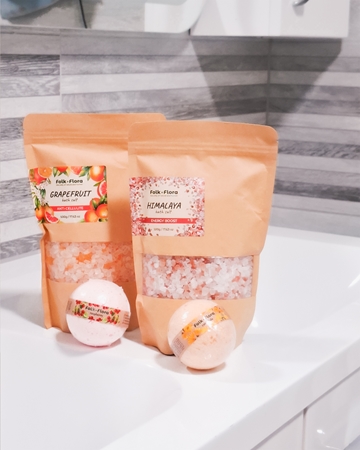 Folk & Flora Himalaya розслаблююча сіль для ванни