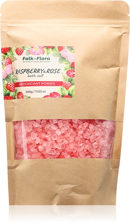 Folk & Flora Raspberry & Rose Badsalt