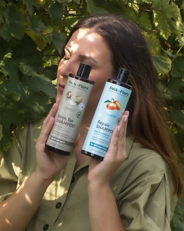 Folk & Flora Sea Buckthorn Restoring Shampoo for damaged and colour-treated hair