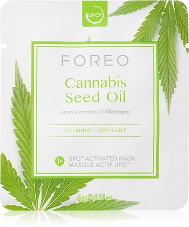 FOREO UFO™ Cannabis Seed Oil mascarilla calmante con aceite de cáñamo