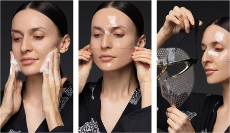 FOREO FAQ™ Glass Skin Collagen Face Mask masca cu hidrogel pentru o piele neteda si pentru a reduce vizibilitatea ridurilor
