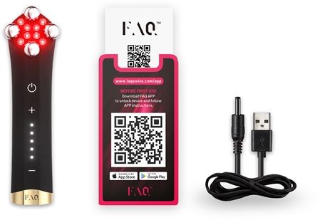 FOREO FAQ™ 402 dispositivo con microcorrente duale per una pelle più tonica con luce LED rossa