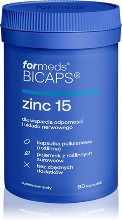 formeds Bicaps zinc 15 kapsułki do normalnego funkcjonowania układu odpornościowego i ochrony komórek przed stresem oksydacyjnym