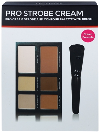 Freedom Pro Cream Strobe palete de cores para contorno de rosto com pincel