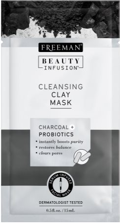 Freeman Beauty Infusion Charcoal + Probiotics очищуюча маска з глиною