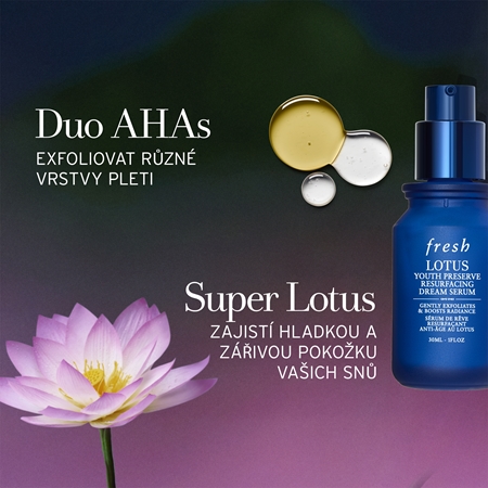 fresh Lotus Youth Preserve Resurfacing Dream Serum noční sérum s AHA kyselinami