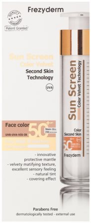 Frezyderm Sun Care crema protectora para el rostro con color SPF 50+