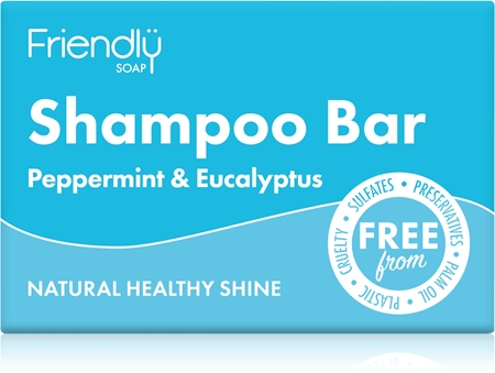 Friendly Soap Natural Shampoo Bar Peppermint & Eucalyptus Sabão natural para cabelo