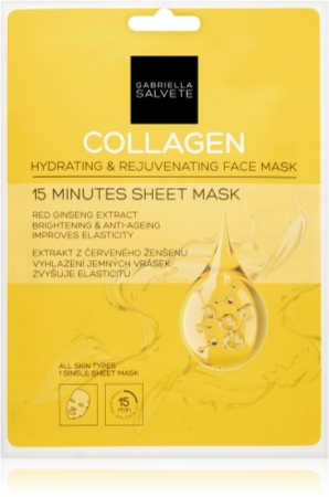 Gabriella Salvete Face Mask Collagen masque tissu pour une peau lumineuse et lisse