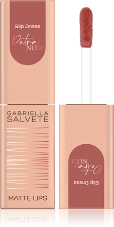 Gabriella Salvete Petra Nude Slip Dress rossetto liquido con finish matte