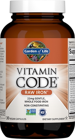 Garden of Life Vitamin Code RAW Iron kapsle pro podporu krvetvorby