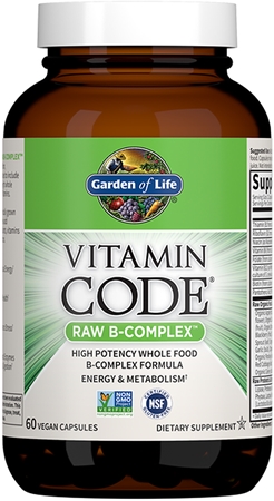 Garden of Life Vitamin Code RAW B-Complex kapslar för normal nervfunktion och vacker hy