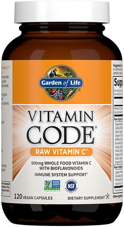 Garden of Life Vitamin Code RAW Vitamin C kapsułki dla wsparcia układu odpornościowego, pięknej skóry i paznokci